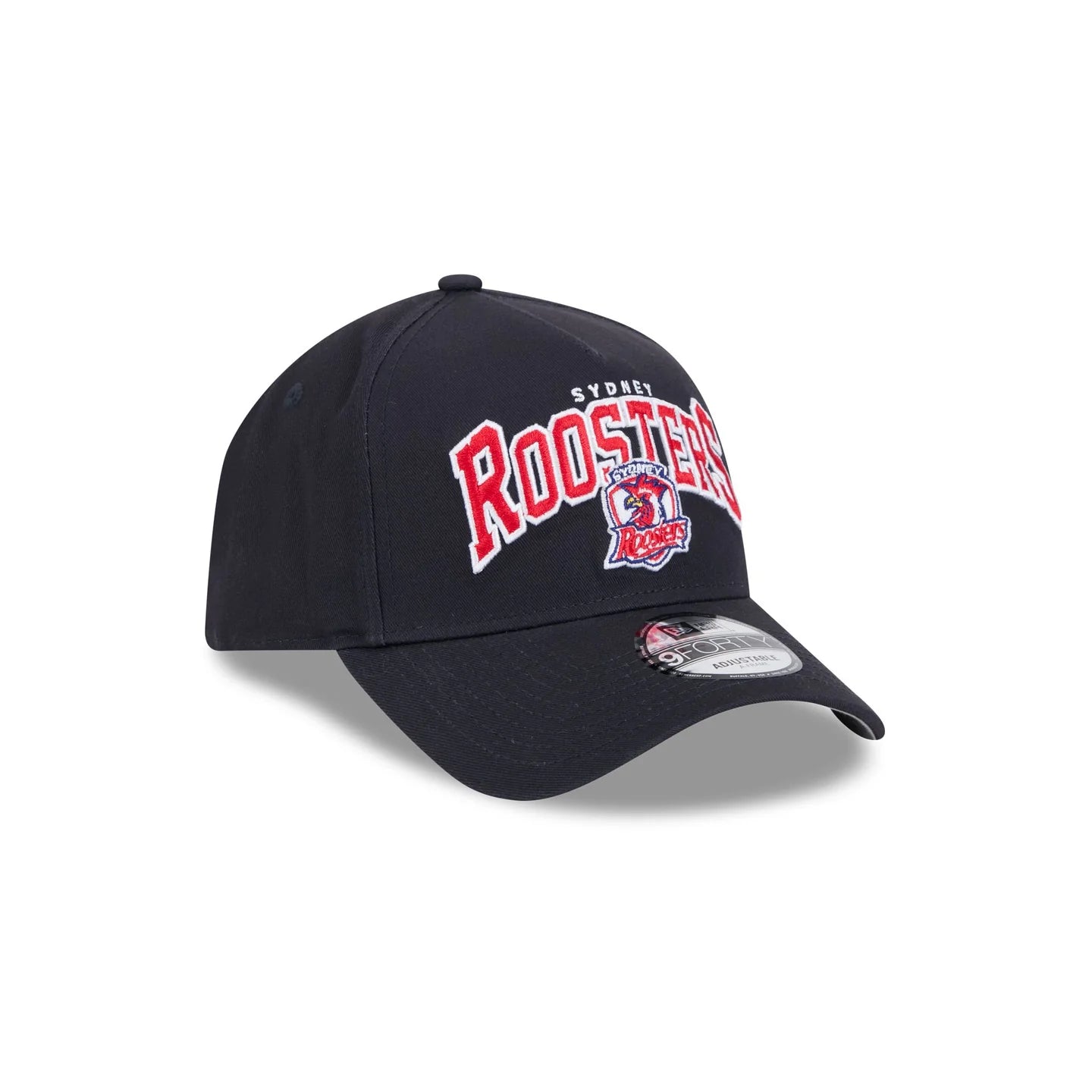 Sydney Roosters Hat - Navy Logo Arch 9Forty A-Frame NRL Snapback Cap - New Era